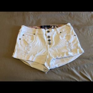 White Jean Shorts